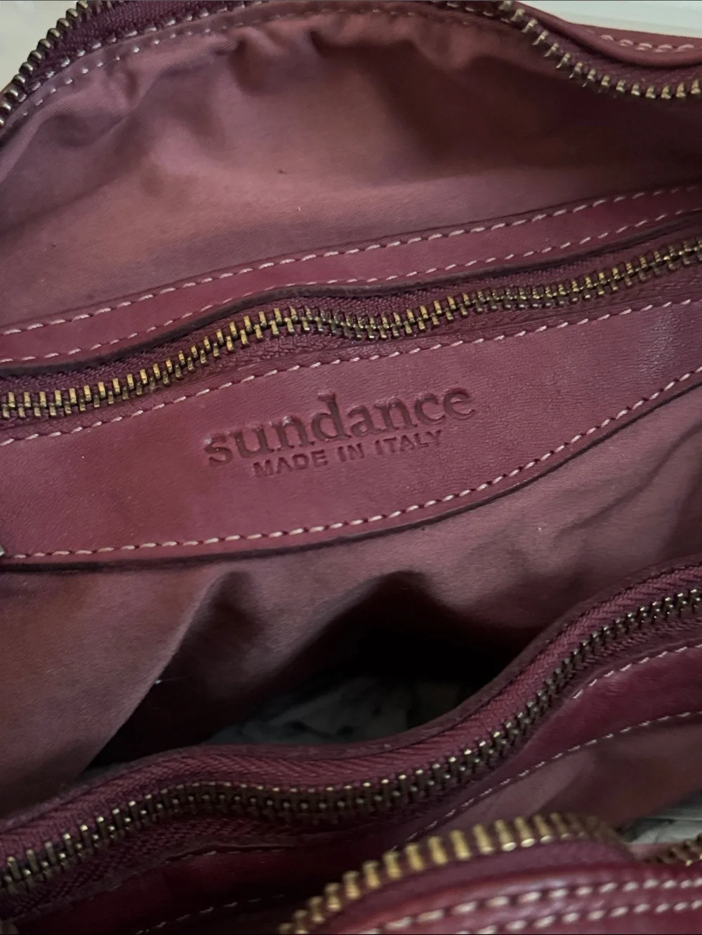 Sundance burgundy woven leather shoulder bag - Italy
